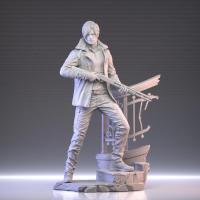ราคา [ALLspark] Resident Evil 9 Leon Figure Model GK White Model 3d Printing Jewelry (50507621540)