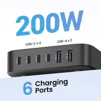 ราคา ❤ 【Gan】Ugreen PD 200W Fast Type C Desktop Charger USB Charging Station Laptop Power Adapter Com (25731772592)