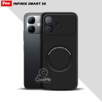 ราคา เคสนิ่ม เคส Infinix Smart 20 เคส Ultra Slim Premium Black Matte Magnetic Ring Casing (48208491241)