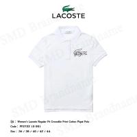 ราคา Lacoste เสื้อโปโลหญิง รุ่น Women's Lacoste Regular Fit Crocodile Print Cotton Pique Polo Code: PF2722 10 001 (23557867394)