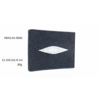 ราคา M 043 กระเป๋าหนังปลากระเบนธนบัตร เปิดบนสีดำ หนังปลากระเบนแท้ 100% (2134496650)