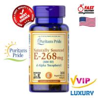 ราคา exp03/2028 Puritan’s Pride Vitamin E-268 mg 400 iu Natural 100 Softgels (24572605906)