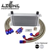 ราคา LZONE - UNIVERSAL AN10 OIL COOLER KIT 19ROWS OIL COOLER OIL FILTER ADAPTER STAINLESS BRAIDED H (29794241363)
