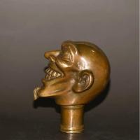 ราคา Chinese Old Bronze Hand Carved Arhat Statues Antique Cane Walking Stick Head (27863502332)