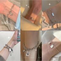ราคา ร้านไทย กำไลข้อมือเงิน สร้อยข้อมือ สร้อยข้อมือ สร้อยเงิน เครื่องประดับแฟชั่น กระดิ่ง ลายหมี รูปหัวใจ (15090011975)