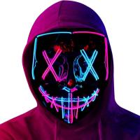 ราคา ฮาโลวีน Led Luminous Mask unisex Full Face Mask V Vendetta Party Prom ผู้ใหญ่แสงเย็น (27113924010)
