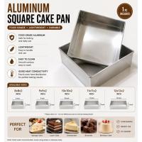 ราคา อลูมิเนียมสแควร์เค้กกระทะ8–12นิ้วลึกถาดอบชั้นเค้กบราวนี่กระทะ (48653289888)