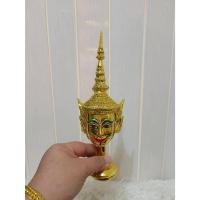 ราคา หัวโขน พระลักษณ์ ขนาดกว้าง 4 นิ้ว พร้อมฐานทอง งานสวย เรซิ่น ทองเค ของที่ระลึก ของแต่งบ้าน รามเกียรติ์ เศียรเทพ เศียรครู (6460979312)