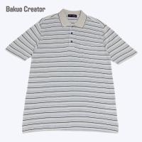 ราคา เสื้อโปโลคอปกผู้ชายแขนสั้น สีเทาลายทางดำฟ้าขาว ป้ายญี่ปุ่นมือสอง สภาพใหม่ (23051146508)