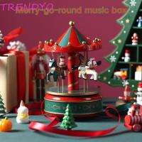 ราคา TRENDYO Carousel Music Box, ไม้ Interactive หมุนกล่องดนตรีไม้, DIY Christmas Carousel ประณีตของขวัญเด็ก Musicbox เทศกาลตกแต่งวันหยุด (43326715058)