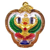 ราคา K268 ครุฑ หลวงพ่อวราห์ วัดโพธิ์ทอง ปี 2567 พญาครุฑ ลงยา เลี่ยม กรอบทองไมครอน ขนาด 4x3.5 cm. (28070907537)