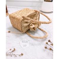 ราคา กระเป๋าผักสานผักตบชวาทรงเหลี่ยม (10910472553)