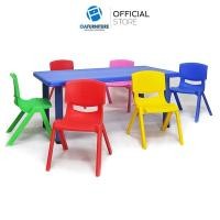 ราคา OA Furniture ชุดโต๊ะเก้าอี้พลาสติกเด็ก KENTO ทรงผืนผ้า 6 ที่นั่ง โต๊ะทำการบ้าน โต๊ะเขียนหนังสือ โต๊ะเด็ก (27003296271)