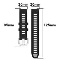 ราคา 20 มม.Dual สีซิลิโคนสําหรับ Garmin vivoMove 3 / Luxe / Trend / Sport / style / HR Sport Watchband สายรัดข้อมือระบายอากาศกีฬาเปลี่ยน (25794235556)