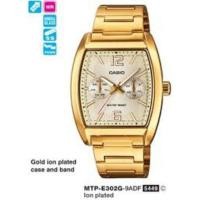 ราคา Casio แท้ % รุ่น MTP-E302G-9ADF นาฬิกาผู้ชาย สายสเตนเลสสีสีทอง (3610717884)