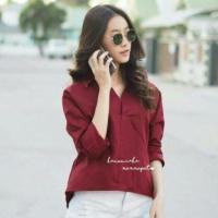 ราคา เสื้อเชิ๊ตคอวี หน้าสั้นหลังยาวทรงโอเวอร์ไซส์ ดีเทลเก๋ ติดกระดุมหลัง (191098954)