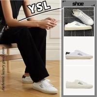 ราคา ♞YSL Yves Saint Laurent COURT SL/06 genuine leather and embroidered sneakers DA (26481657507)