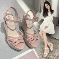 ราคา ส้นสูงแบบใหม่สำหรับสุภาพสตรี กันน้ำ พื้นแพลตฟอร์ม หัวเข็มขัดสายรัด แฟชั่นสวมใส่ได้ทุกวัน (50958417774)