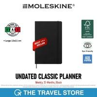 ราคา Moleskine UNDATED CLASSIC PLANNER Weekly, 12-Months, Black สมุดจดบันทึก แพลนเนอร์ (28174794867)