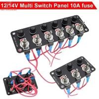ราคา BC 3 Gang/6 Gang Toggle Switch Panel On/Off Rocker Toggle Switch With 10A Fuse Racing Cars RV Campe (25178649997)
