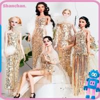 ราคา ชานชาน ชุดเดรสเลื่อมสาว,ยุโรป6รูปแบบลูกไม้สีทองชุด,แฟชั่น ทําเอง ตุ๊กตาเสื้อผ้าอุปกรณ์เสริมสําหรับ30เซนติเมตรตุ๊กตา บีเจดี (40379437129)