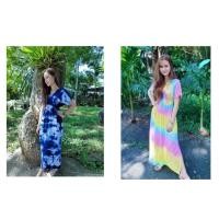 ราคา เดรสยาว กระโปรงบานสวยมาก ชุดมัดย้อมแฟชั่น มัดย้อมมีนา (8045988202)