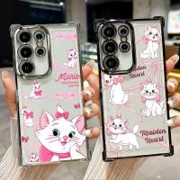 ราคา Disney สีชมพู Marie แมวน่ารักซิลิโคนนุ่มสําหรับ Samsung S26 Ultra A57 A37 S25 FE S24 Plus S23 S22 S21 S20 ใส TPU เงินชุบ Shell (50358713902)