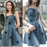 ราคา dress jeans เดรสยีนส์ ผู้หญิง งานป้าย กระดุม สีฟ้า น่ารัก ชุดออกงาน ถูก พร้อมส่ง สไตล์เกาหลี วัยรุ่น (1852662026)