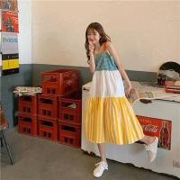 ราคา งานนำเข้าป้ายsosweet เดรสสไตล์เกาหลี เดรสสายเดี่ยว (เส้นใหญ่) สายตัดผ้าสีน่ารัก เดรสตัดต่อผ้า3 ชิ้น สดใสมาก มีซับใน (7545701981)