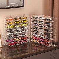 ราคา Domeka 1: 64 Hot Wheels กล่องเก็บของในรถยนต์โปร่งใสหลายชั้นรถสปอร์ตของเล่นรุ่น Tidy-up Storage Shelf (54458977087)