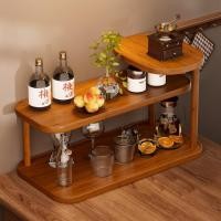 ราคา ชั้นวางเดสก์ท็อปถ้วยชั้นเก็บของหลายชั้นโต๊ะรับประทานอาหารเคาน์เตอร์โต๊ะถ้วยน้ําไม้ชั้นวางชุดน้ําชาที่วางแก้ว (44759104199)