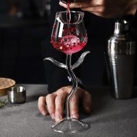 ราคา Creative Roses Cocktail Cup High-Looking Goblet Wine Glass Special Red Wine Glass Flower Cup (27252435228)