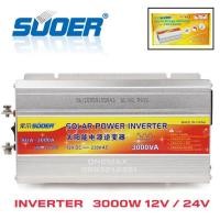 ราคา SUOER อินเวอร์เตอร์ 3000W 12V/24V (ตัวเลือก 12V หรือ 24V) Power Inverter เครื่องแปลงไฟรถเป็นไฟบ้าน รุ่น SUA-3000A (8247202040)