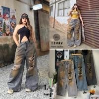 ราคา I.CURV dirty jeans กางเกงยีนส์สาวอวบสไตล์สตรีท กางเกงแฟชั่นสาวอวบใส่สบาย เอวสูง กางเกงยีนส์ทรงหลวมสไตล์ฮิปฮอป (47103247169)