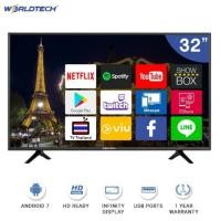 ราคา Worldtech 32 นิ้ว Infinity Display แอนดรอย สมาร์ท ทีวี HD Ready (7841792177)