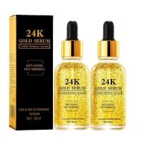 ราคา 24k Gold Hyaluronic Acid Serum for Face, 2Pacs Anti Aging Collagen Peptide Face Serum for Women, Moisturizer Glowing Skin Collagen Booster Hyaluronic Acid for Dark Spots & Fine Lin (48259079628)