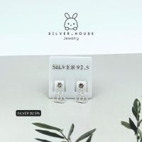 ราคา ต่างหูเงินแท้ 92.5% ต่างหูเพชรcz ห้อยcc น่ารักมากๆ (56901481743)