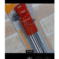 ราคา Koche" กุญแจหกเหลี่ยม หัวท๊อกซ์ ยาวพิเศษ มีรู (9 ตัวชุด) ( Torx L-Wrench Set ) -แบบมีรู ขนาด T10 - T10 (9 ตัวชุด) - (29056805764)
