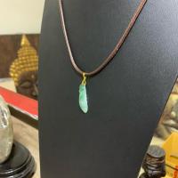 ราคา จี้หยกพม่า (Jadeite Type A) เนื้อลำไย สีขาวแต้มเขียวกสิกร แกะสลักรูปมังกร พร้อมสร้อยคอเชือกเทียน (24110299714)