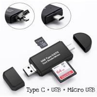 ราคา SD/MicroSD(TF) Card Reader to Type-c / Micro USB / USB OTG adapter USB3.0 การ์ดรีดเดอร์ ตัวอ่าน SD card (2415165906)