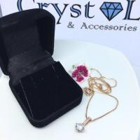ราคา สร้อยเพชร cz แท้ 18K rose gold plated (172666296)