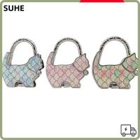 ราคา เป็น ตะขอกระเป๋าสําหรับผู้หญิง,สร้างสรรค์พับเกล็ดปลาแมวกระเป๋าถือตะขอน่ารักทนทานแบบพกพาดอกไม้พิมพ์กระเป๋าแขวนสําหรับโต๊ (24498045030)