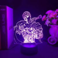ราคา C Anime Led Night Light Berserk Guts Acrylic Stand For Bedroom Decor Gift Colorful Action Figure Ma (44653190823)