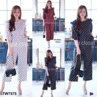 ราคา Jumpsuit สาวอวบ จั้มสูทขายาวลายจุดคอกลม แขนสามส่วน กางเกงขา 5 ส่วน มีกระเป๋า ใส่ได้ไม่มีเอ้าท์ ทรงเป๊ะปัง น่ารักเวอร์วัง (1626911806)
