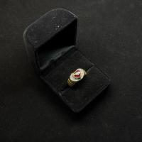 ราคา แหวนทับทิมเพชร ทองคำ 5.6 g เพชร 8 เม็ด 0.18 cts ทิมทิมสยามหัวใจ 1 เม็ด 0.86 cts (46204108398)