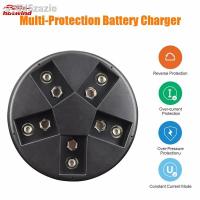 ราคา ∏HW 9V 6F22 Smart Usb 9 Volt Rechargeable Battery Charger for 9V Ni-Mh Ni-Cd Lithium Rechargeable Batteries (22066622992)
