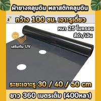 ราคา พลาสติกคลุมดิน 1.0ม.x400หลา(360ม) เจาะรูเดี่ยว 1แถว ผ้ายางคลุมดิน ผ้ายางคลุมวัชพืช ผ้ายางคลุมแปลงผัก (28712577302)