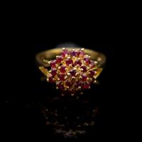 ราคา แหวนพลอยทับทิม(Natural Ruby) ตัวเรือนเงินแท้ 92.5% ชุบทอง ไซส์นิ้ว 54 หรือเบอร์ 7 US พลอยแท้จากประเทศพม่า (40602789514)