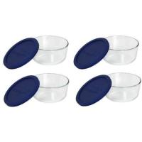 ราคา [IMONO ii] Pyrex Simply Store จานกลม 4 ถ้วย 7 ถ้วย ใสพร้อมฝาปิดสีน้ําเงิน (40678573426)