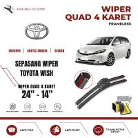 ราคา ที่ปัดน้ําฝนกระจกรถยนต์ Toyota Wish Quad ฟรีผ้าไมโครไฟเบอร์ (48306577121)